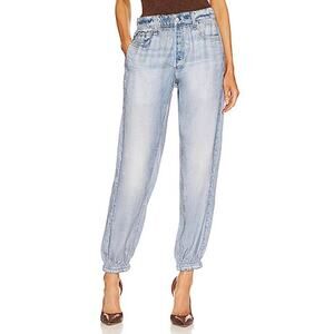 rag & bone Miramar Heavy Jogger Tulip Blue Faux Denim Pants Sweatpants NWT Large